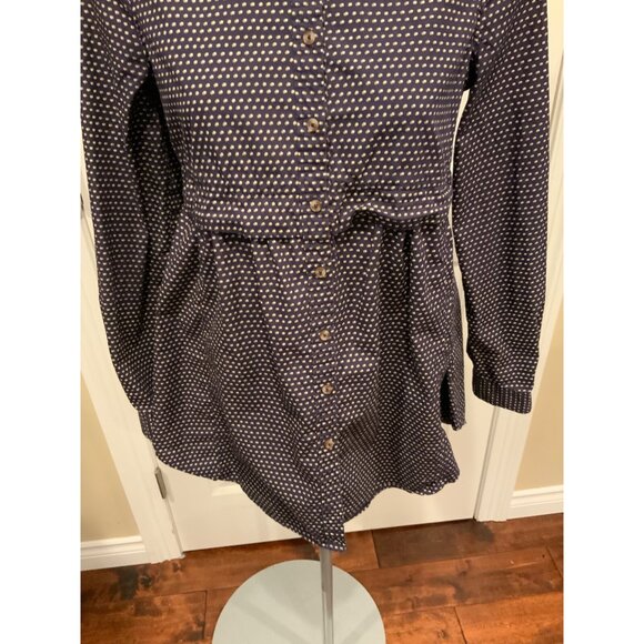 Maeve Anthropologie Blue Polka Dot Button-up Shirt, Size S - Picture 3 of 7